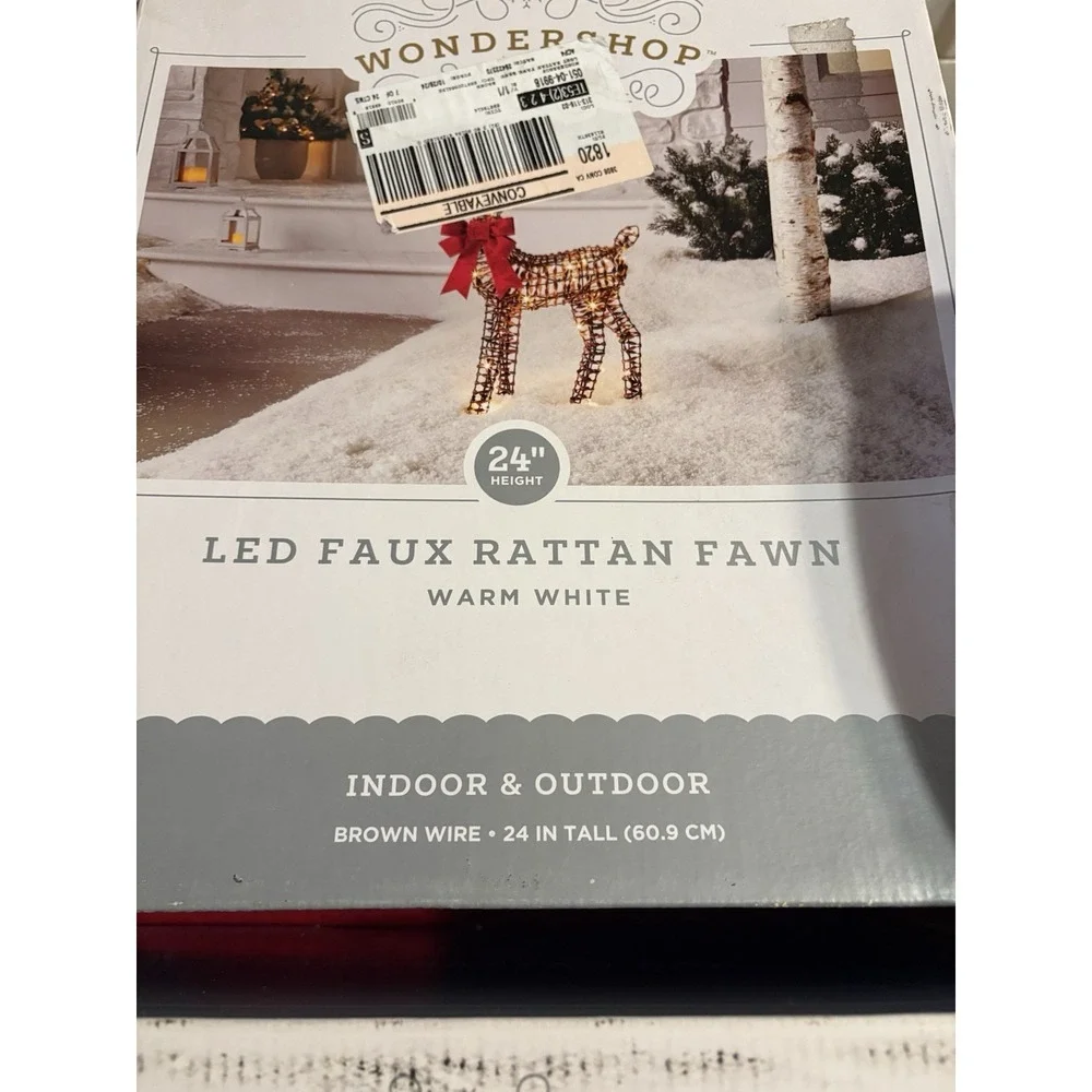 Target Wondershop LED Faux Rattan Reindeer Family Set 3pc Buck Doe Fawn 45